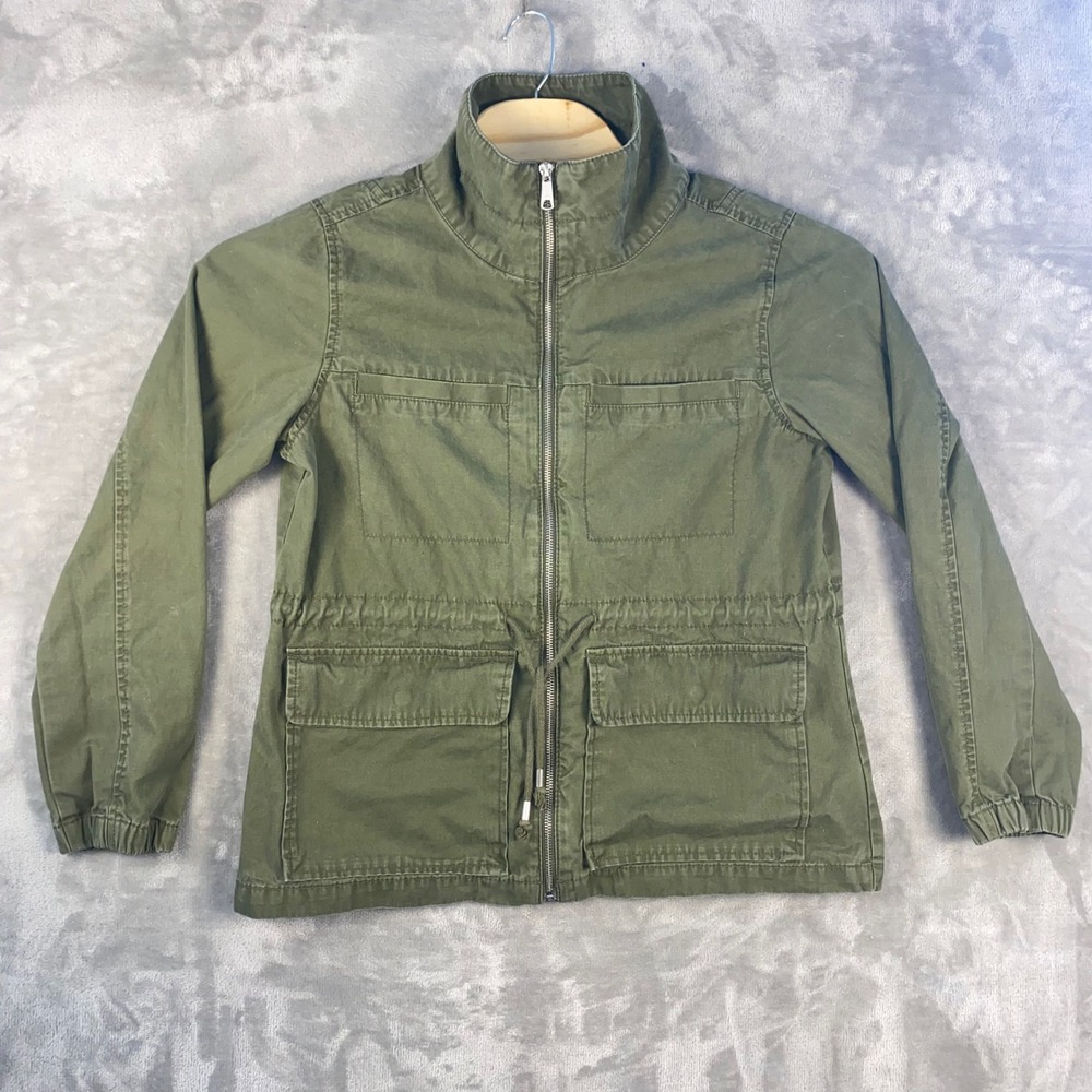 Old‎ Navy Field Jacket Women Large Green Cotton Utility Military Coat 437889-00